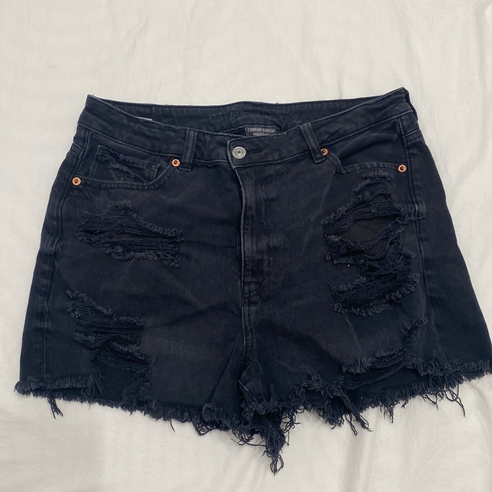 American Eagle Comfort Stretch Waistband Black Jean Shorts
